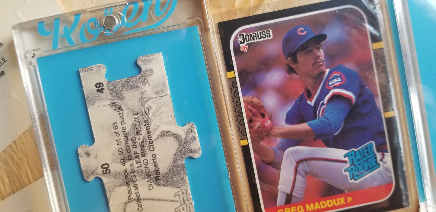 Baseball card art by Matthew Rosen - 1987 Donruss Greg Maddux DK Puzzle