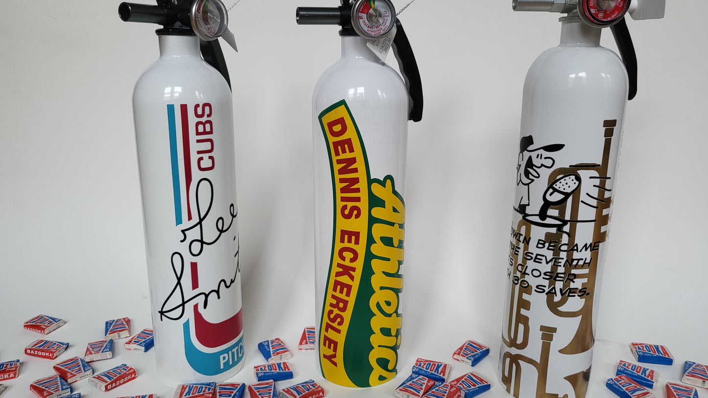 Custom designed fire extinguishers by Matthew Rosen