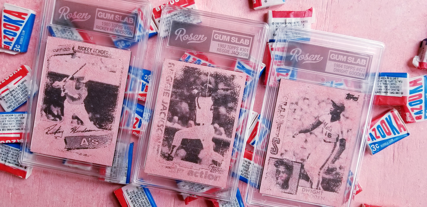 Baseball card art by Matthew Rosen - Gum Slabs Series 4