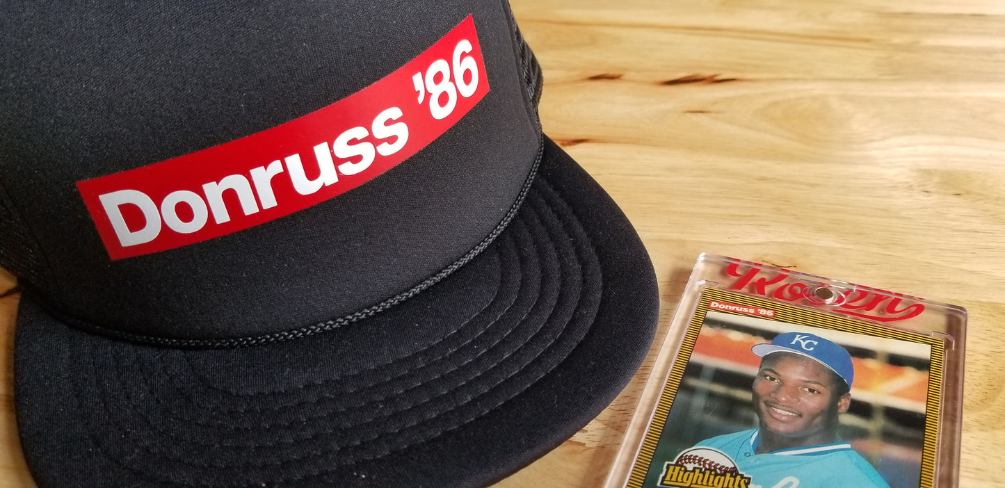 1986 Donruss trucker cap by baseball card artist Matthew Rosen 