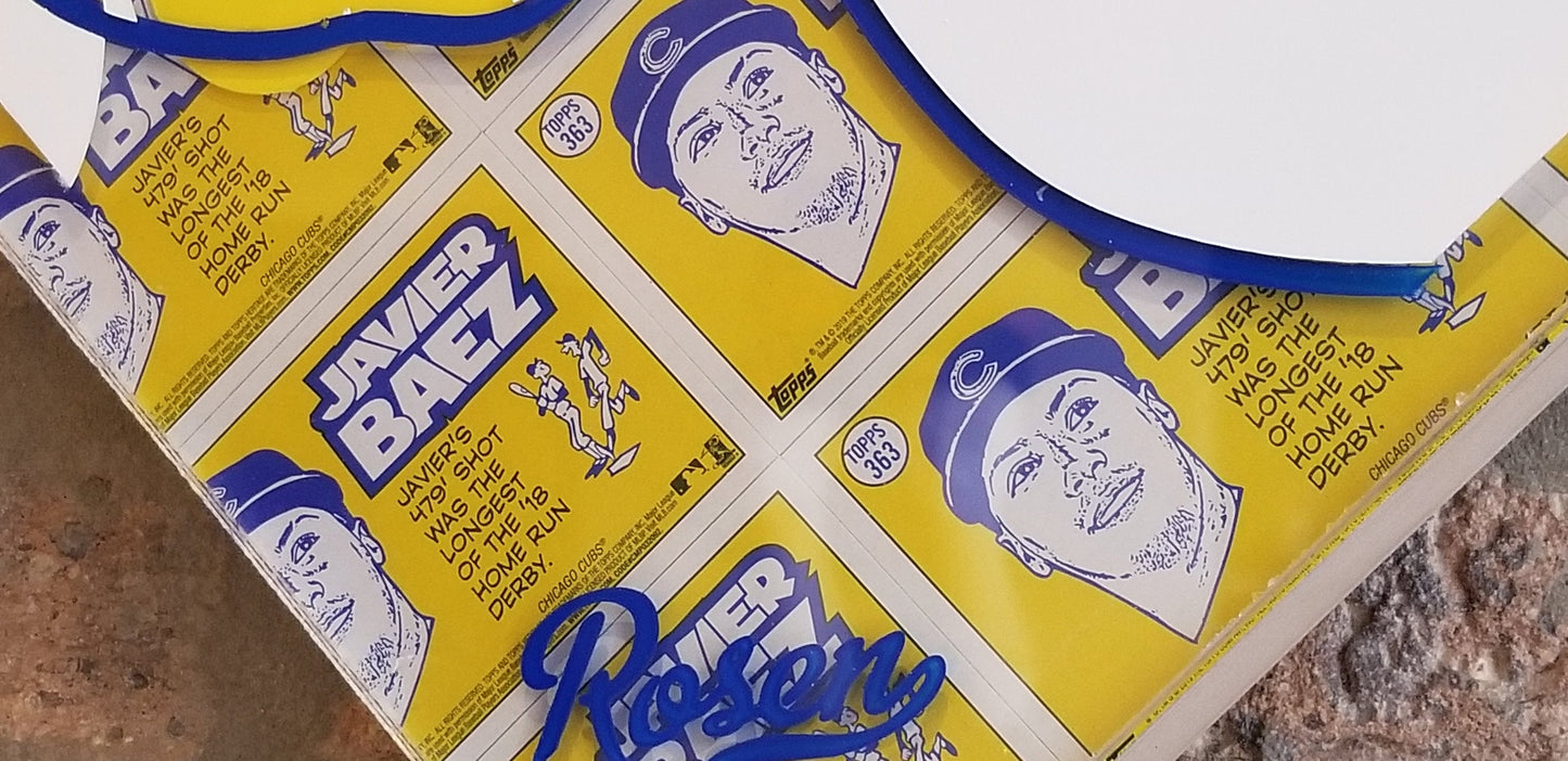 Baseball card art by Matthew Lee Rosen (aka Matthew Rosen) - Bazooka Javy (Javier Baez)