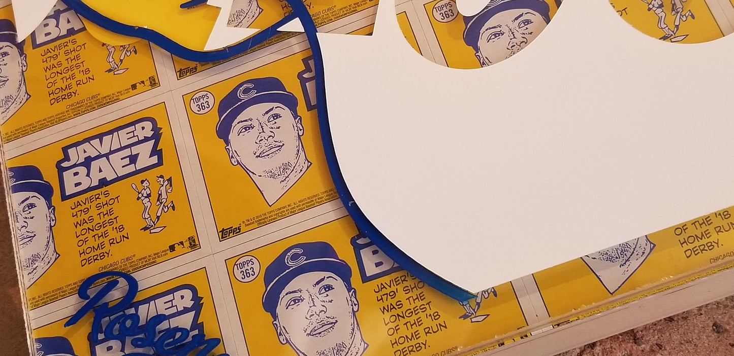 Baseball card art by Matthew Lee Rosen (aka Matthew Rosen) - Bazooka Javy (Javier Baez)