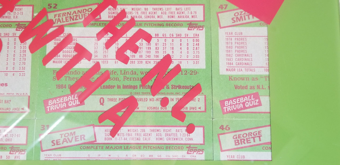 Baseball card art by Matthew Lee Rosen (aka Matthew Rosen) - Trivia Quiz (1985 Topps)