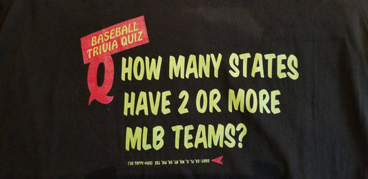 Baseball card art by Matthew Lee Rosen (aka Matthew Rosen) - 1985 Topps Baseball Trivia Quiz V-Neck (Eight States)