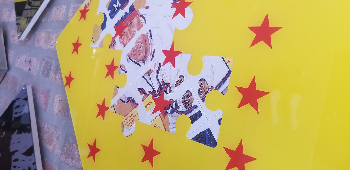 Baseball card art by Matthew Lee Rosen (aka Matthew Rosen) - Warren Spahn '88 Diamond King Puzzle